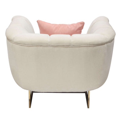 Venus Chair in Velvet w/ Contrasting Pillows & Gold Finished Metal Base by Diamond Sofa