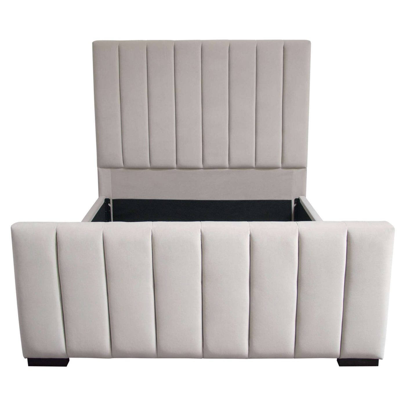 Venus Vertical Channel Tufted Queen Bed in Velvet by Diamond Sofa
