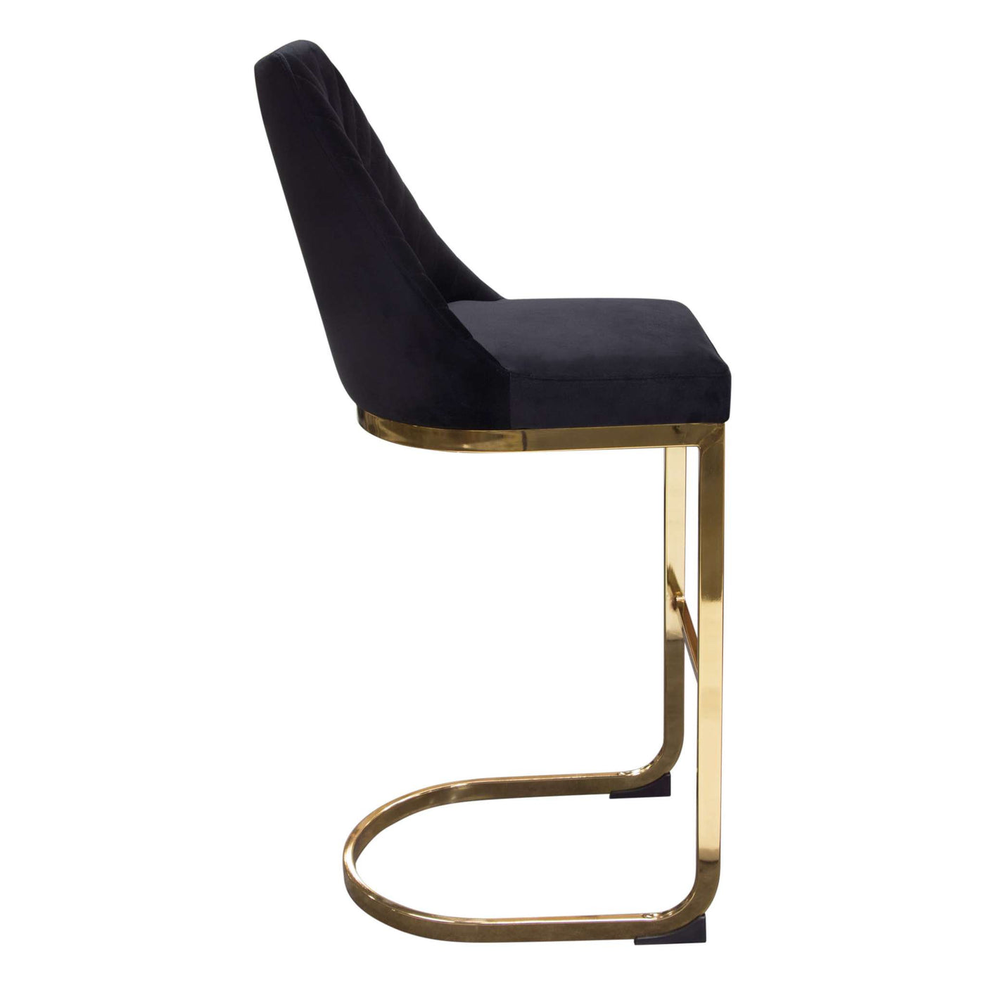 Vogue Set of (2) Bar Height Chairs with Polished Gold Metal Base by Diamond Sofa