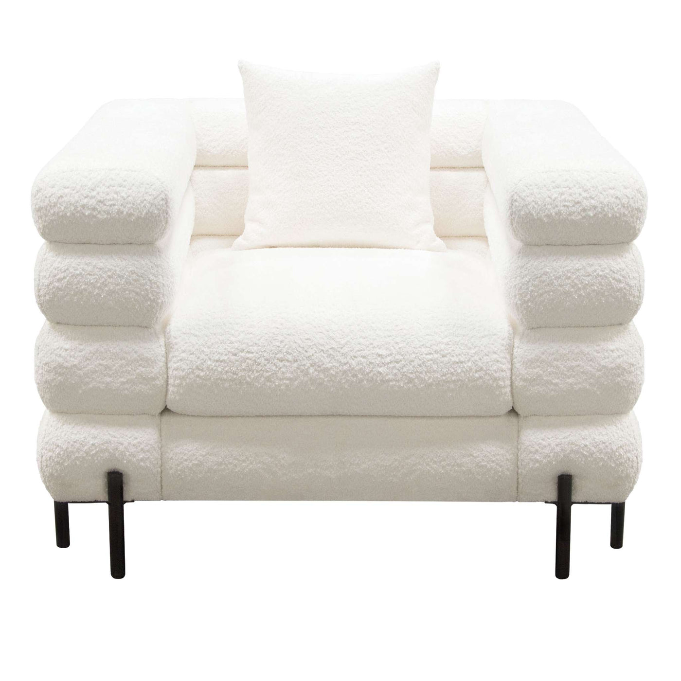 Vox Chair in Faux White Shearling w/ Black Powder Metal Legs by Diamond Sofa