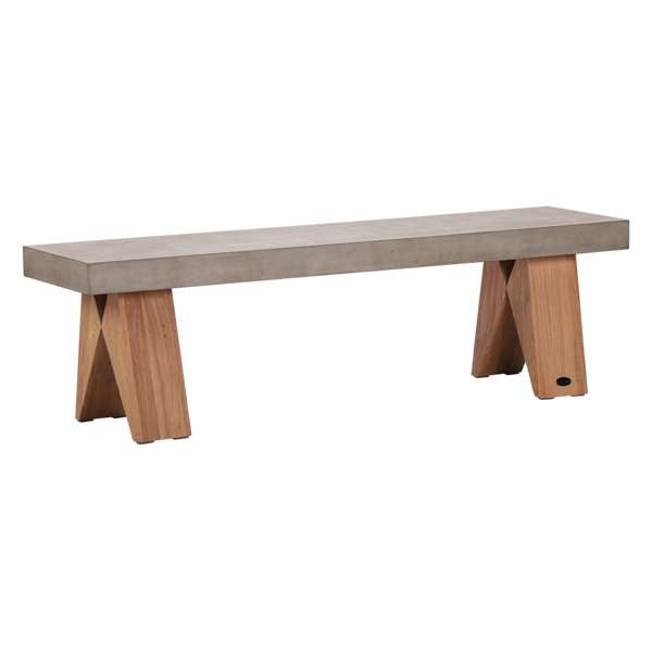 Clip Teak and Concrete Bench
