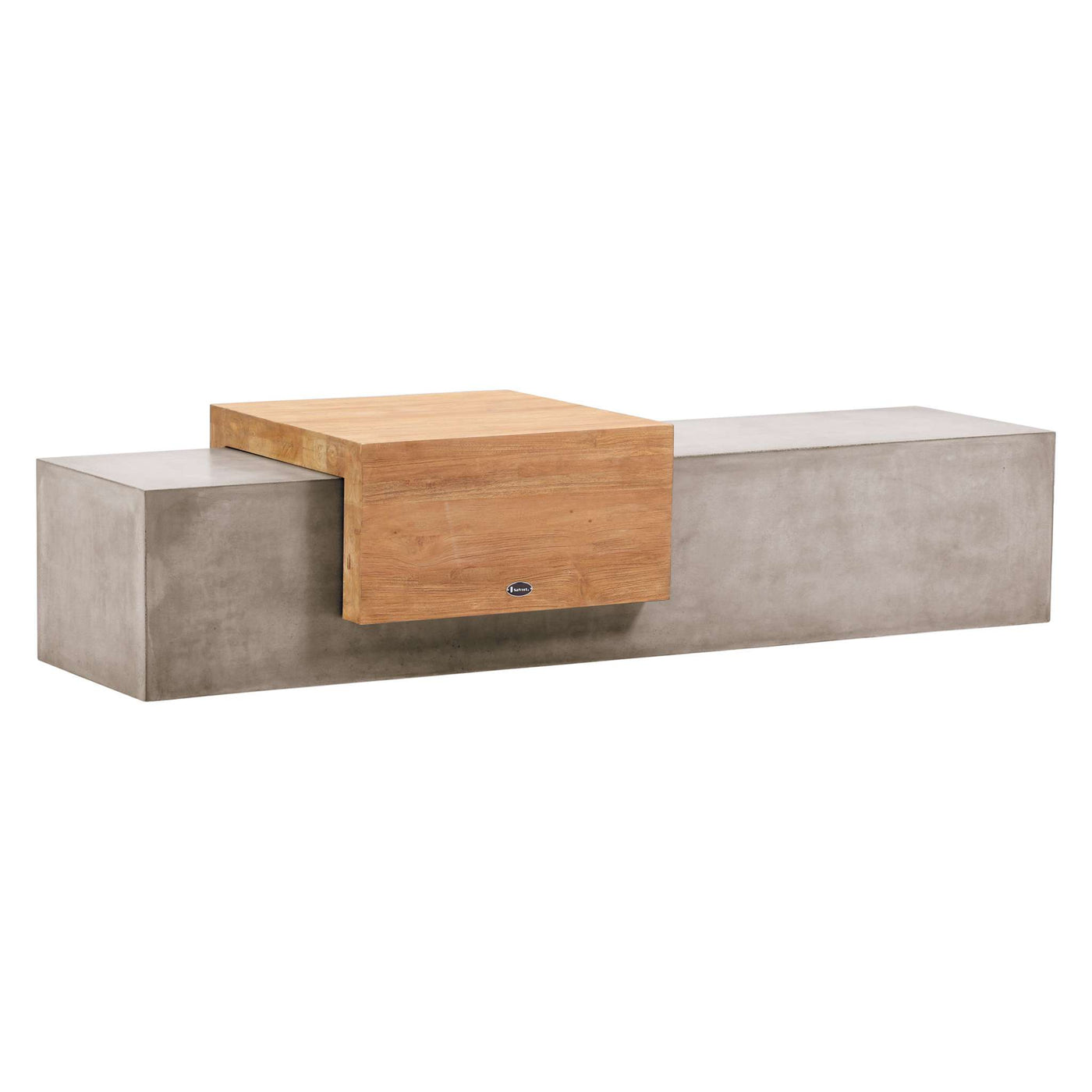Monolith Bench with Teak Tabletop