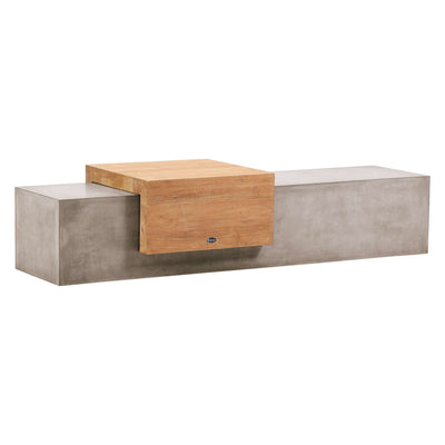 Monolith Bench with Teak Tabletop
