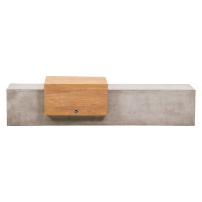 Monolith Bench with Teak Tabletop