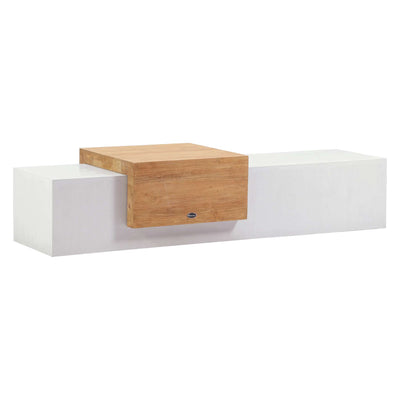 Monolith Bench with Teak Tabletop