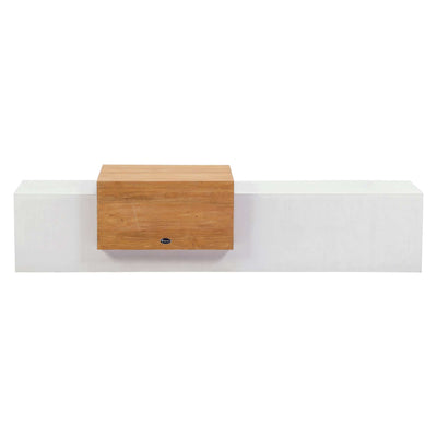 Monolith Bench with Teak Tabletop