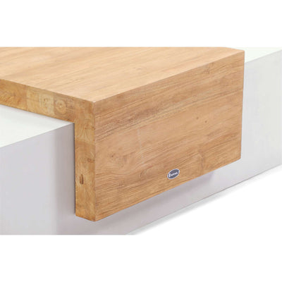 Monolith Bench with Teak Tabletop