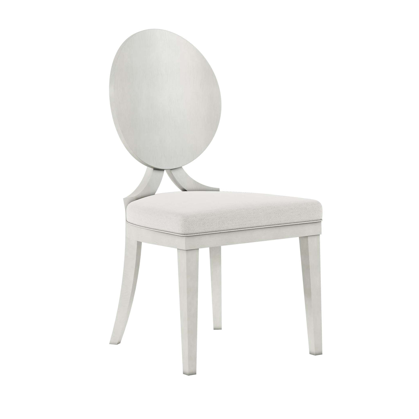 White Arid Oval Back Side Chair