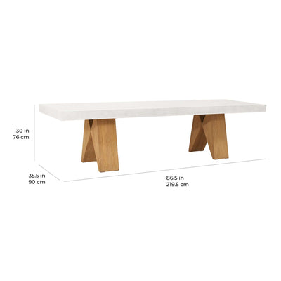 Clip Teak and Concrete Dining Table - 87"