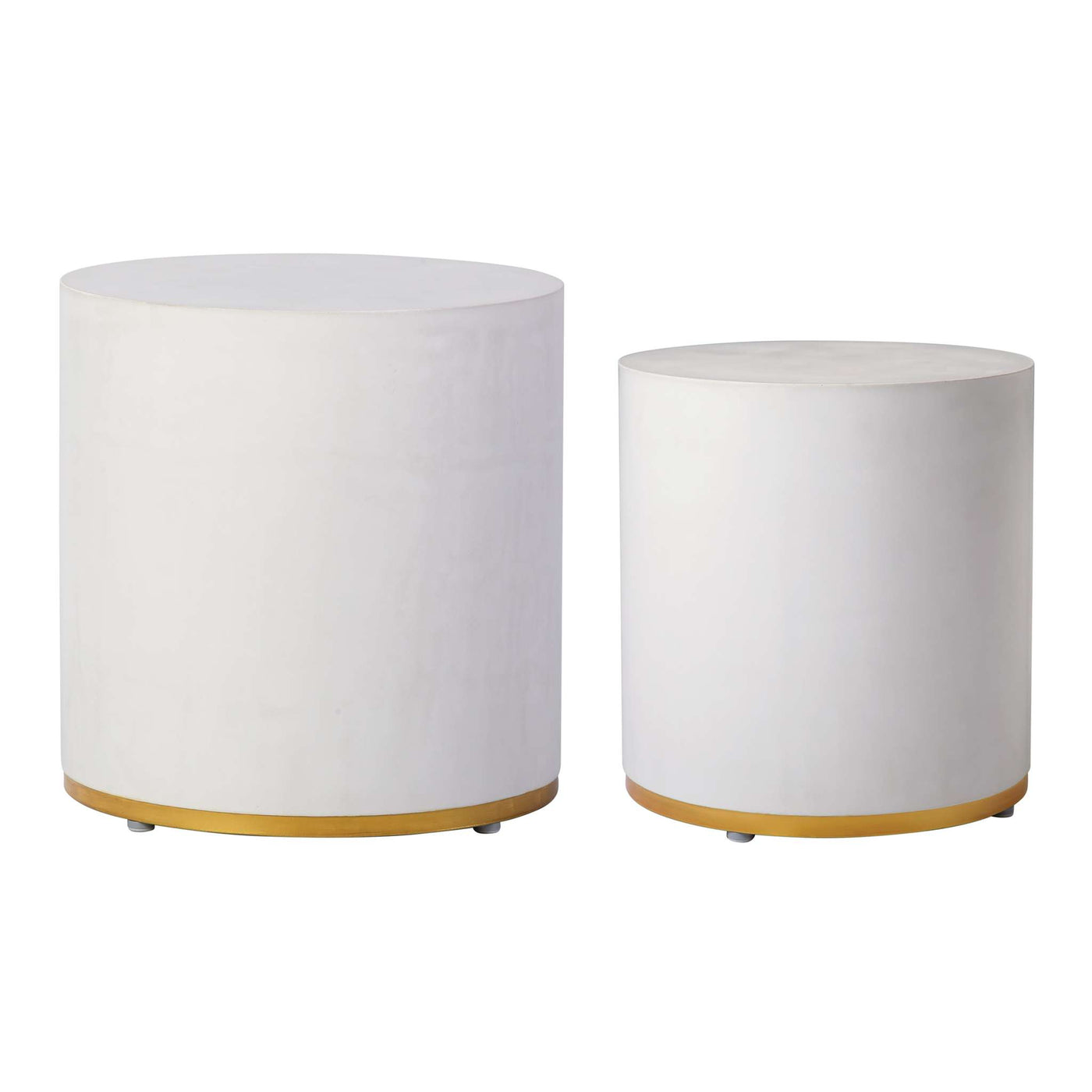 Linea Ring Accent Table Set, Gray/Gold