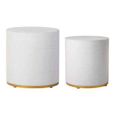 Linea Ring Accent Table Set, Gray/Gold