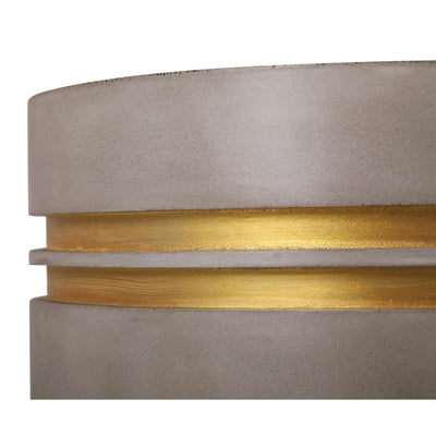 Santori Double Ring Accent Table Short, Gray/Gold