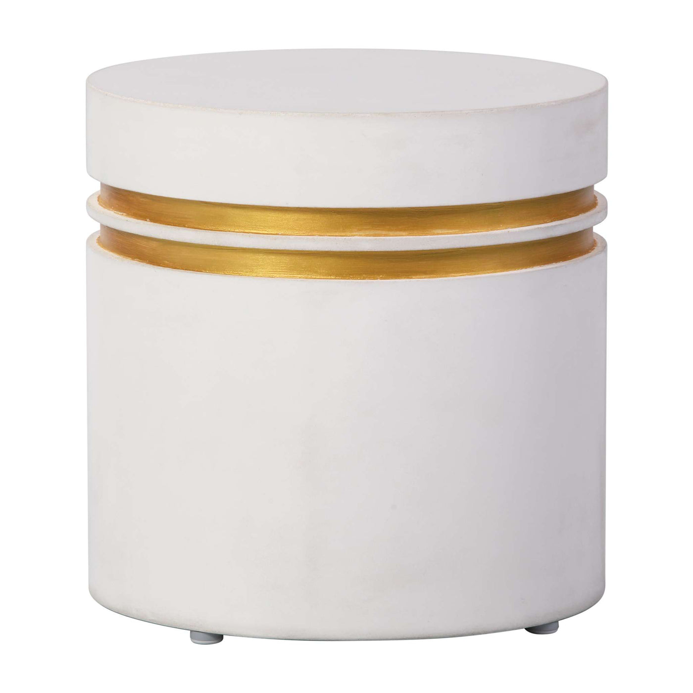 Santori Double Ring Accent Table Short, Gray/Gold