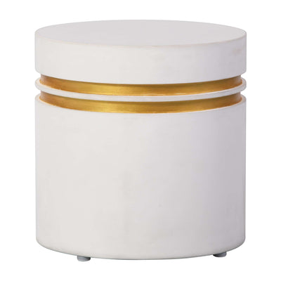 Santori Double Ring Accent Table Short, Gray/Gold
