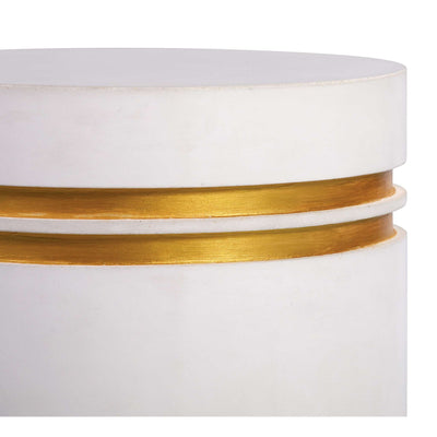 Santori Double Ring Accent Table Short, Gray/Gold