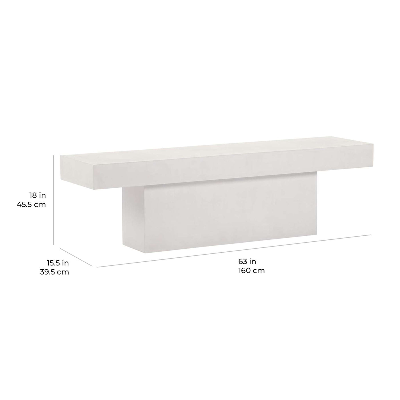 T-Bench Concrete Dining Bench