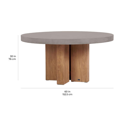 Java Teak and Concrete Dining Table