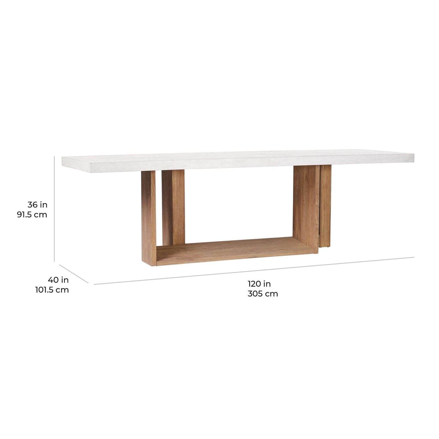 Lucca Teak and Concrete Counter Table