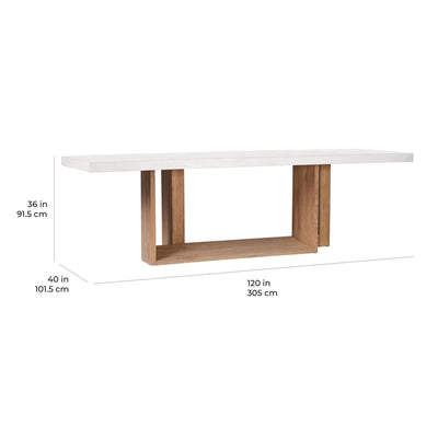 Lucca Teak and Concrete Counter Table