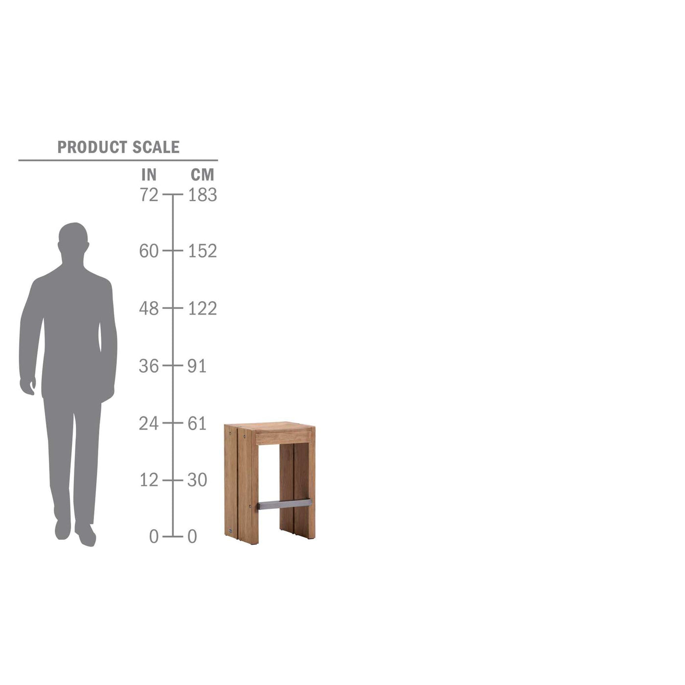 Warren Teak Counter Stool Set of Two