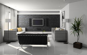 Black theme living room