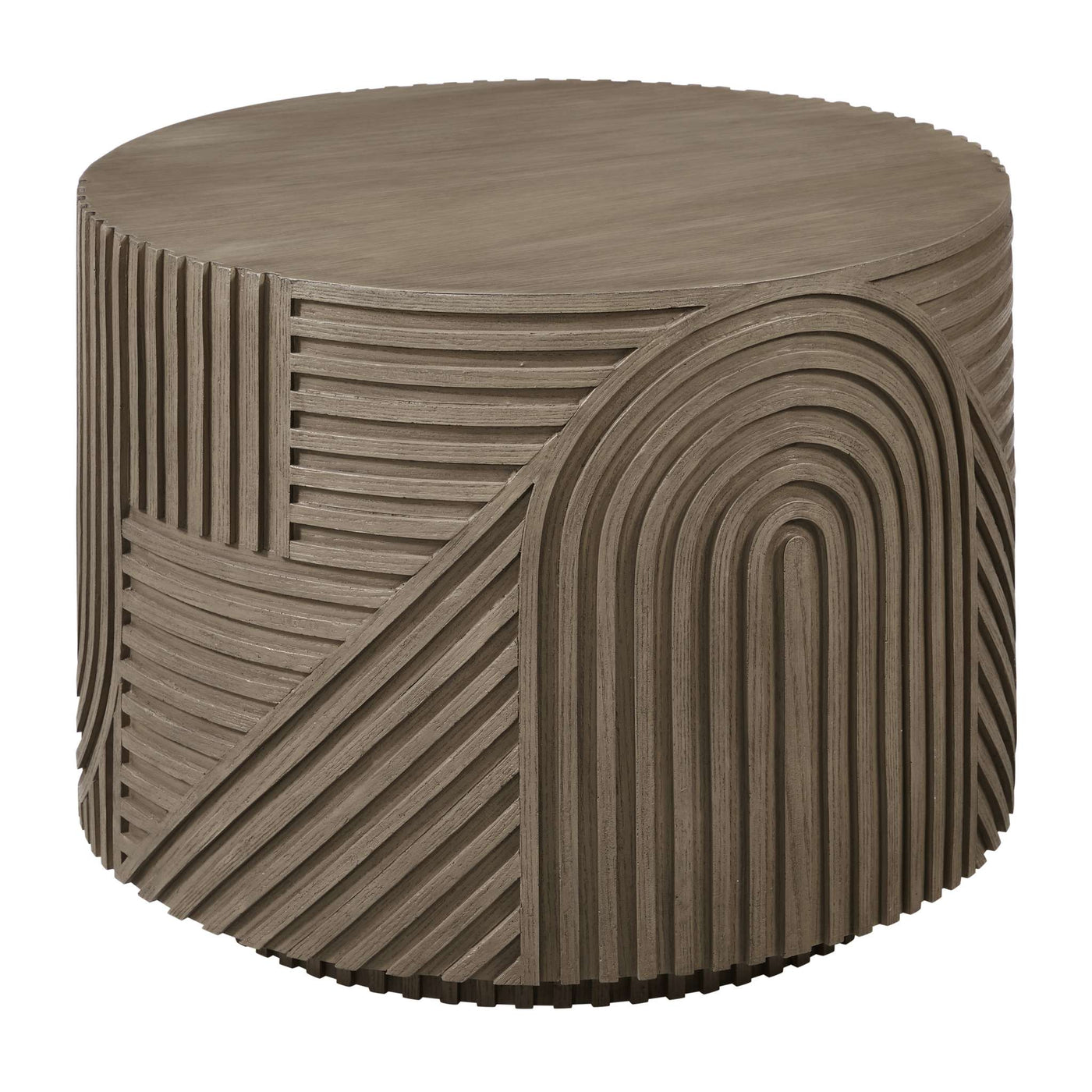 Serenity Textured Round Drum Table