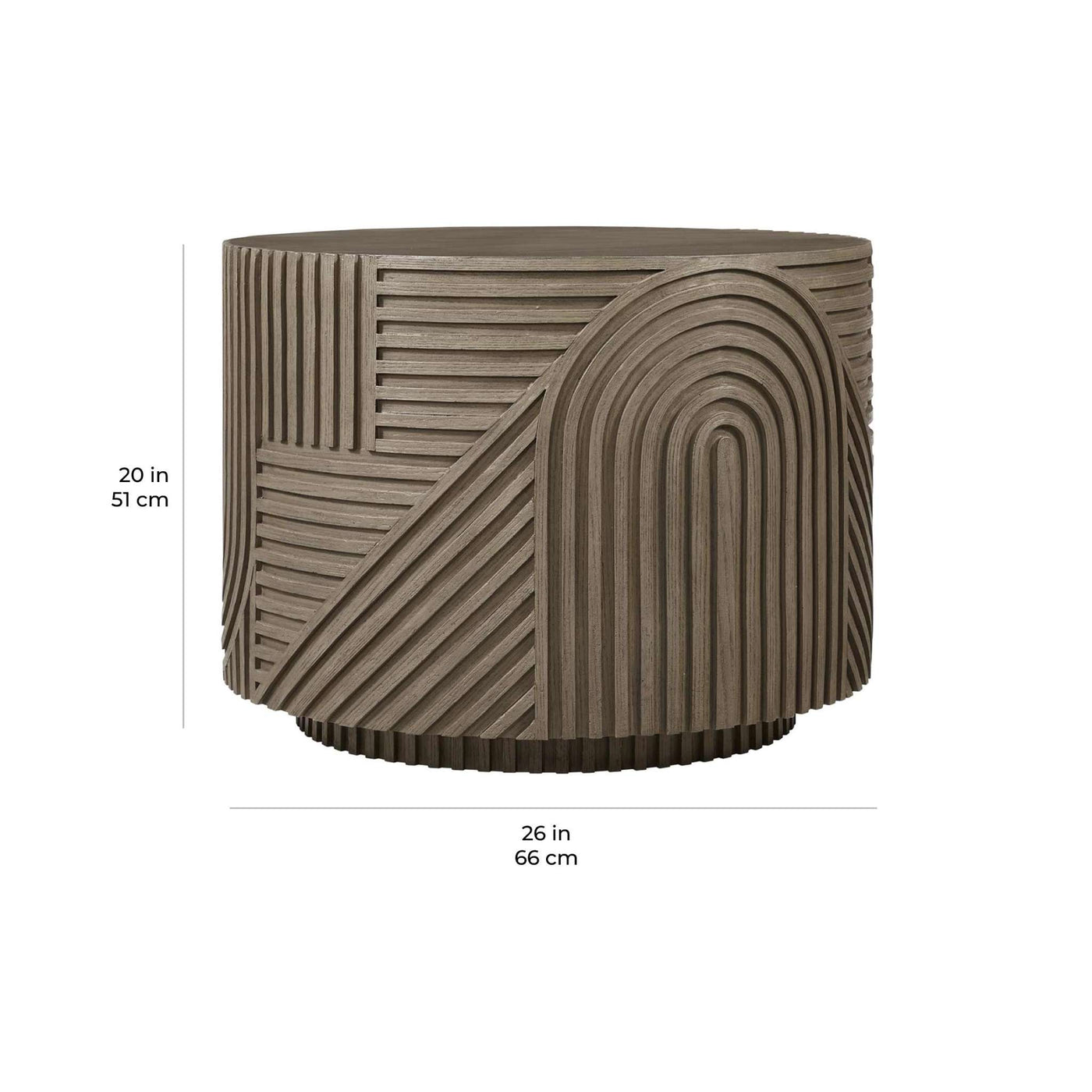 Serenity Textured Round Drum Table