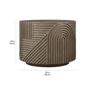 Serenity Textured Round Drum Table