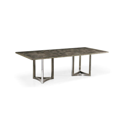 Gatsby Patterned Wood & Stainless Steel Dining Table