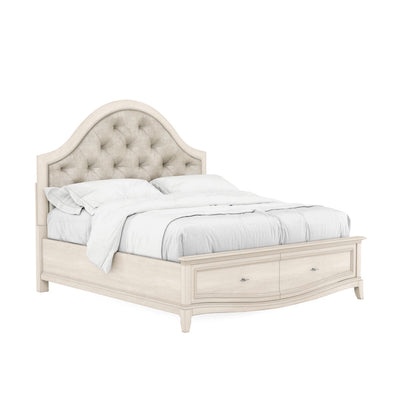 Starlite Ivory King Upholstered Panel Bed with Storage