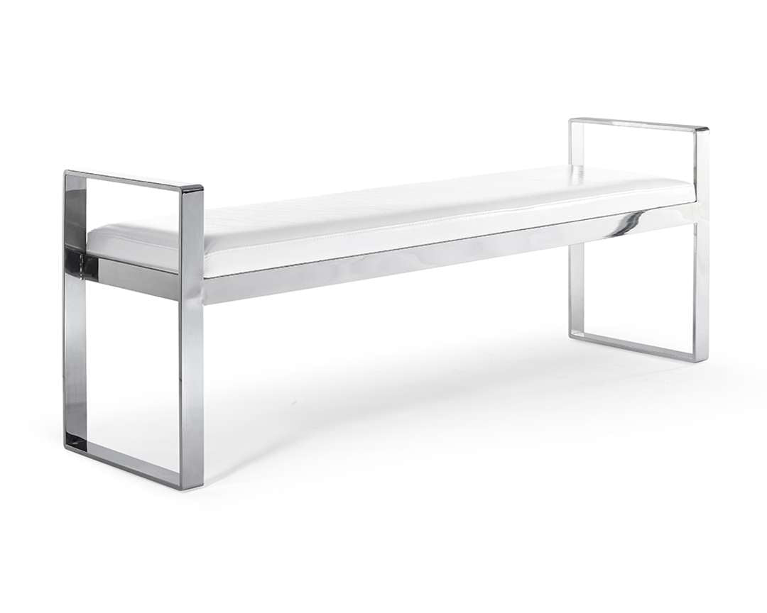 Sorrento Faux Leather Stainless Steel Bench