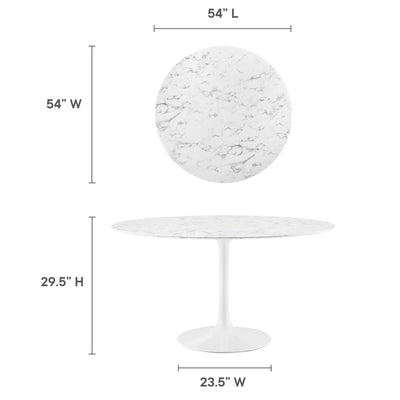 Lippa 54" Round Artificial Marble Dining Table