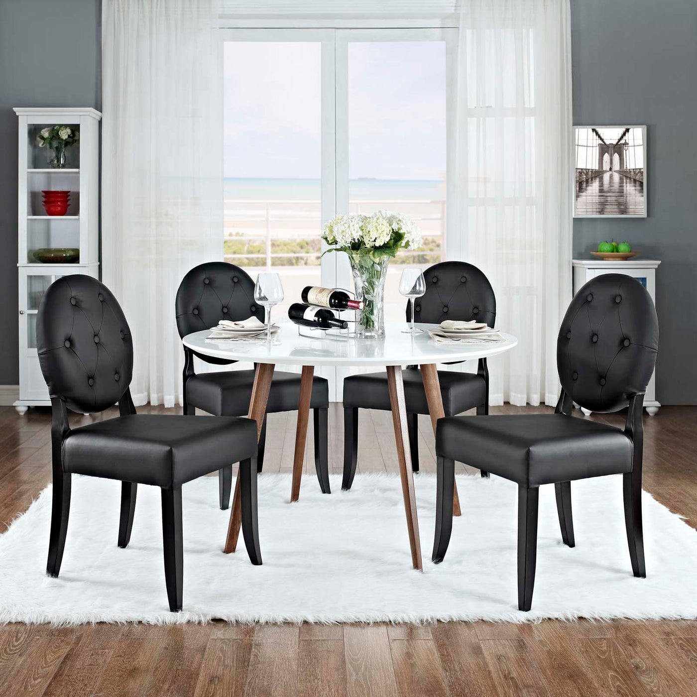 Button Dining Side Chair Set of 4