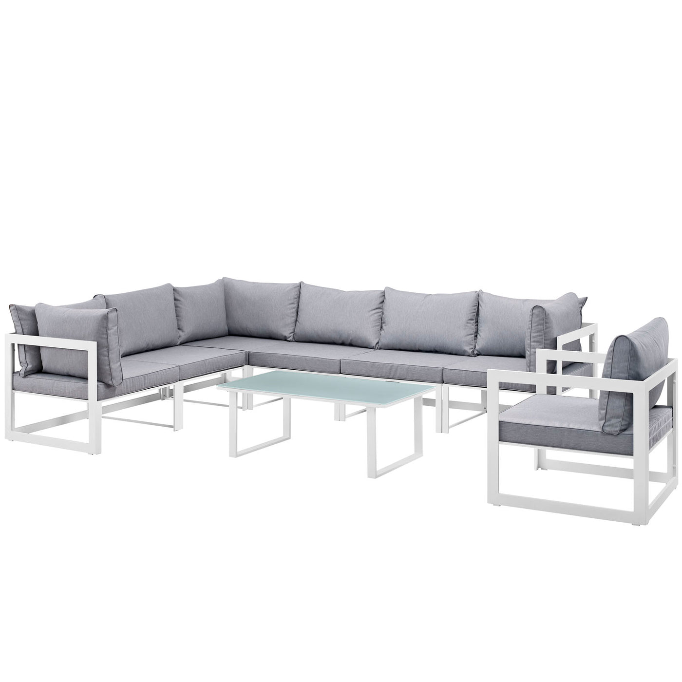 Fortuna 8 Piece Outdoor Patio Sectional Sofa Set
