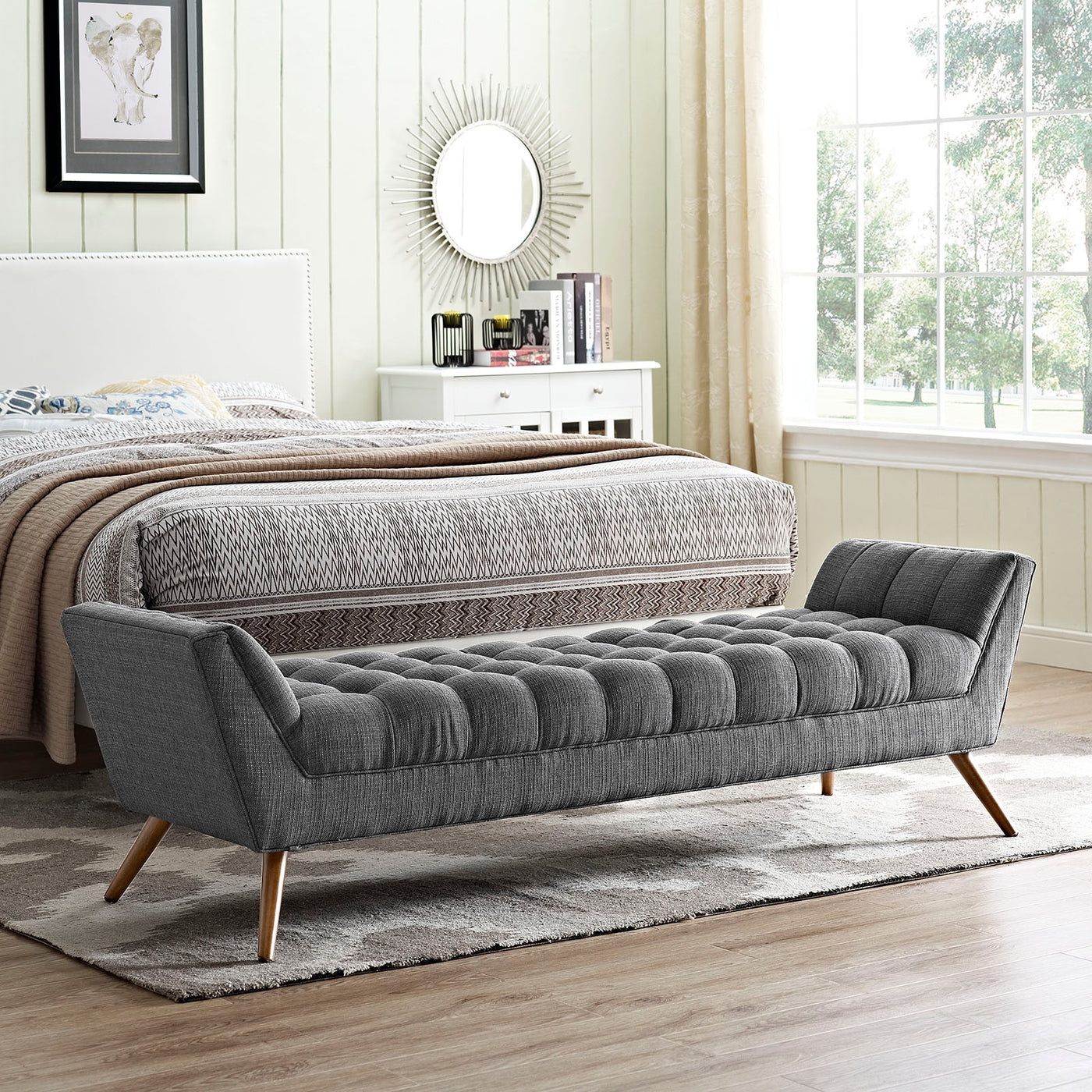 Response Upholstered Fabric Bench