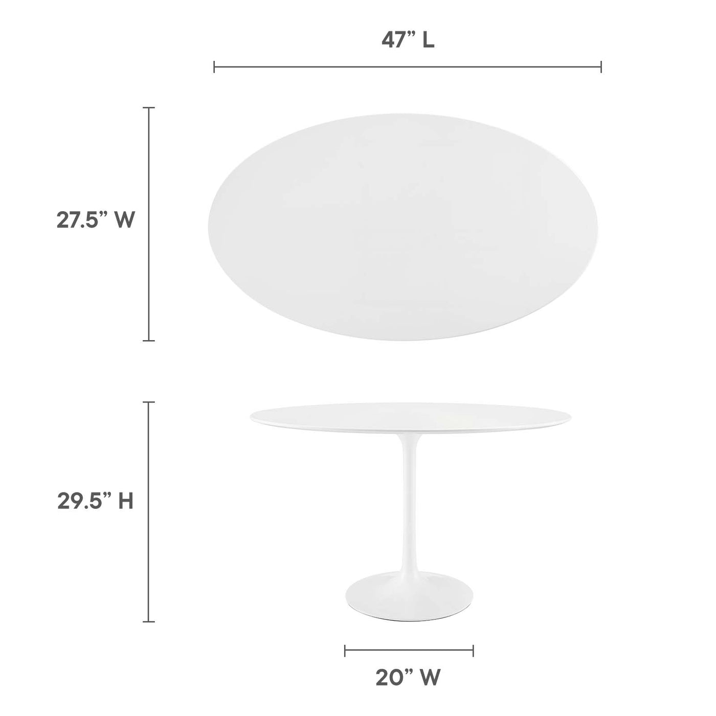 Lippa 48" Oval Wood Top Dining Table