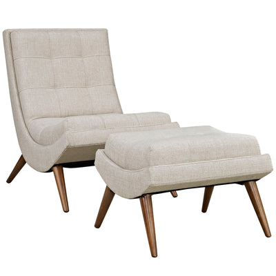 Ramp Upholstered Fabric Lounge Chair Set