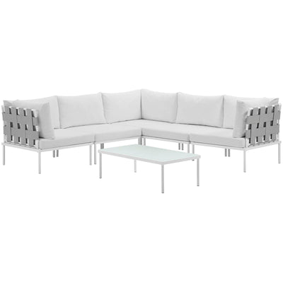 Harmony 6 Piece Outdoor Patio Aluminum Sectional Sofa Set