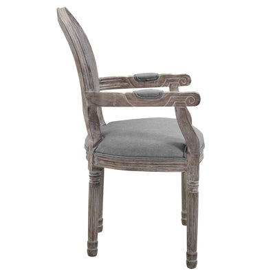 Emanate Vintage French Upholstered Fabric Dining Armchair