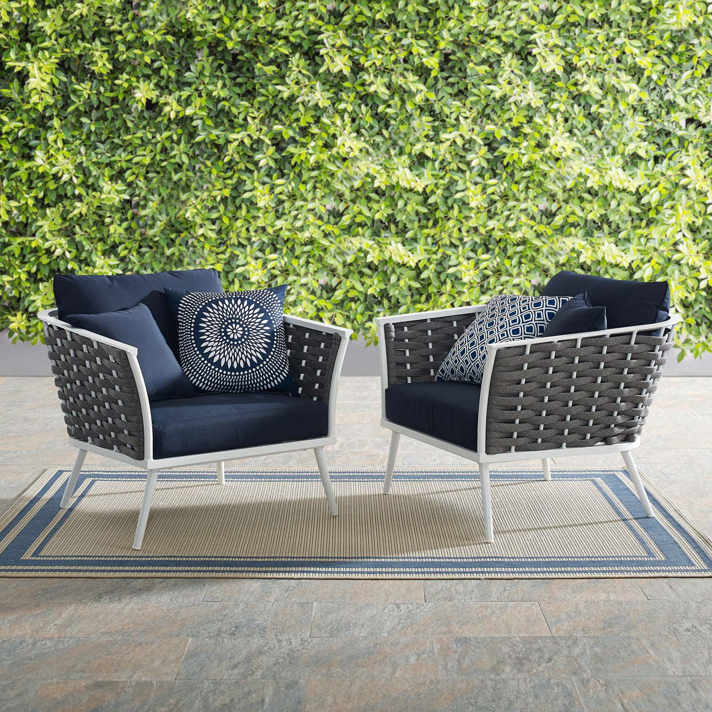 Stance Armchair Outdoor Patio Aluminum Set of 2