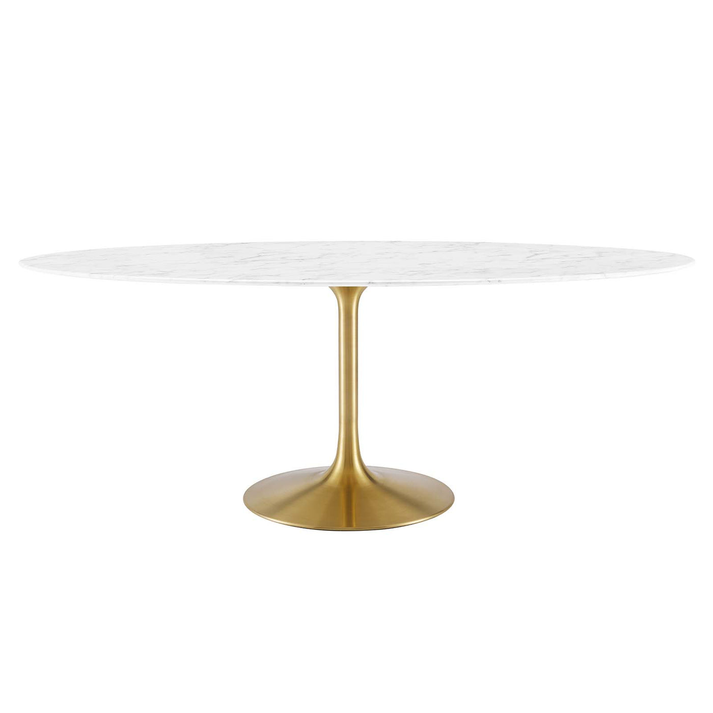 Lippa 78" Oval Artificial Marble Dining Table