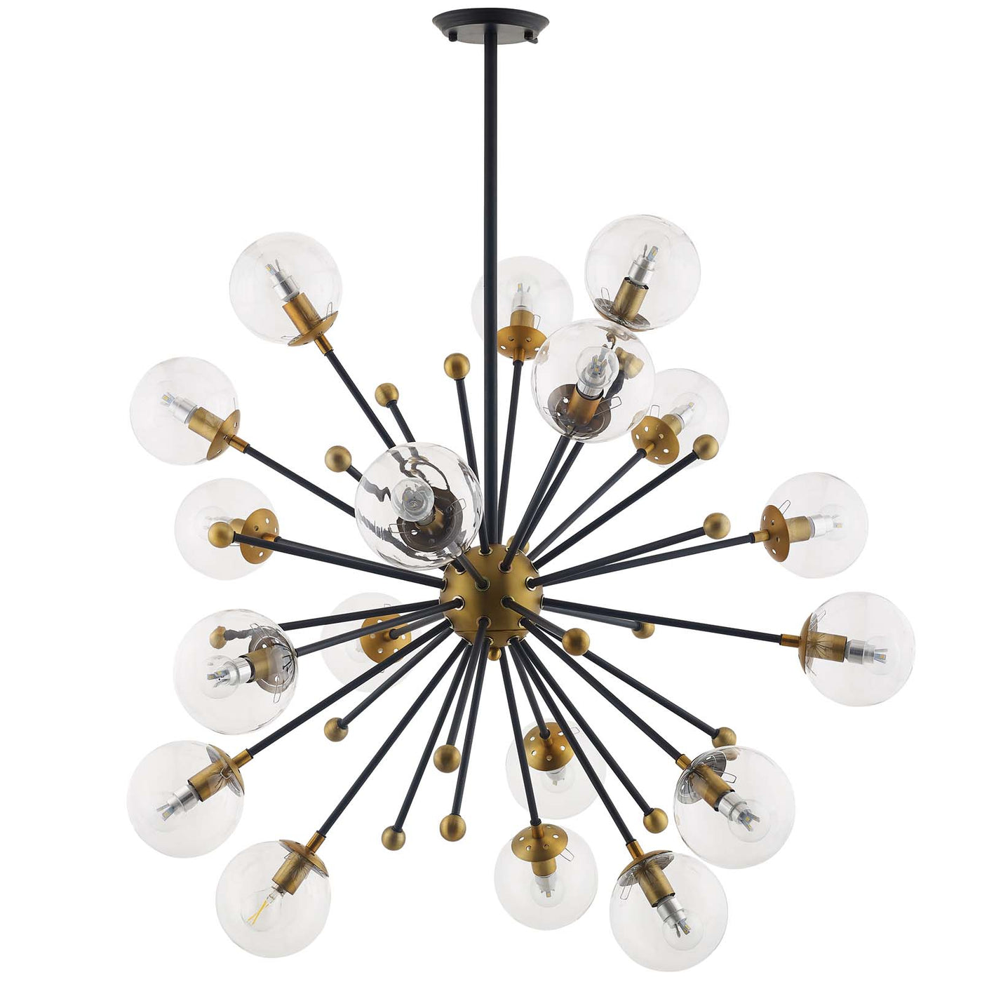 Constellation Clear Glass and Brass Ceiling Light Pendant Chandelier