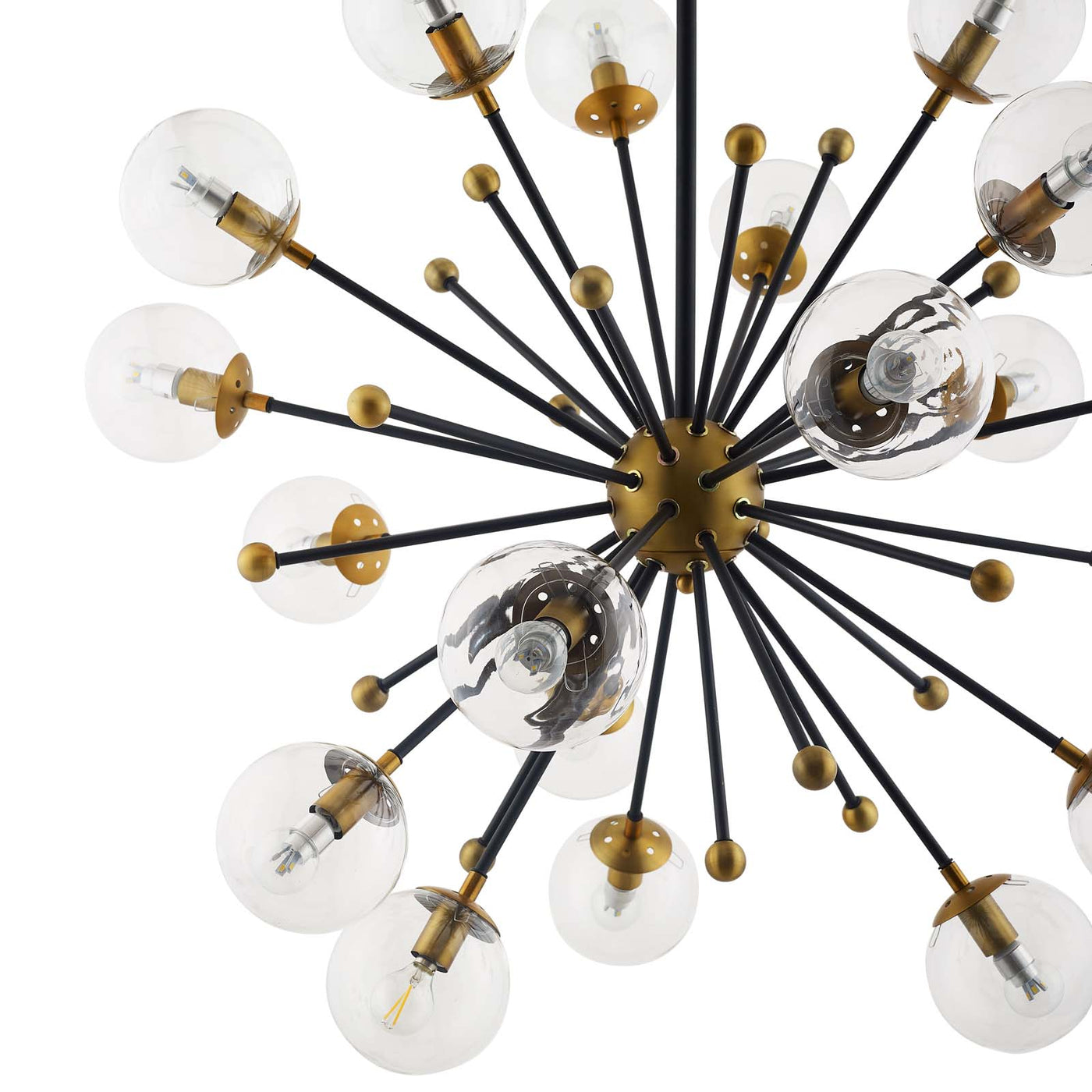 Constellation Clear Glass and Brass Ceiling Light Pendant Chandelier