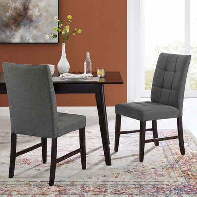 Promulgate Biscuit Tufted Upholstered Fabric Dining Chair Set of 2