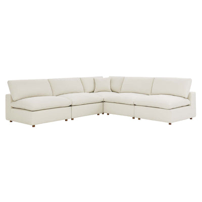 Commix Down Filled Overstuffed 5-Piece Armless Sectional Sofa