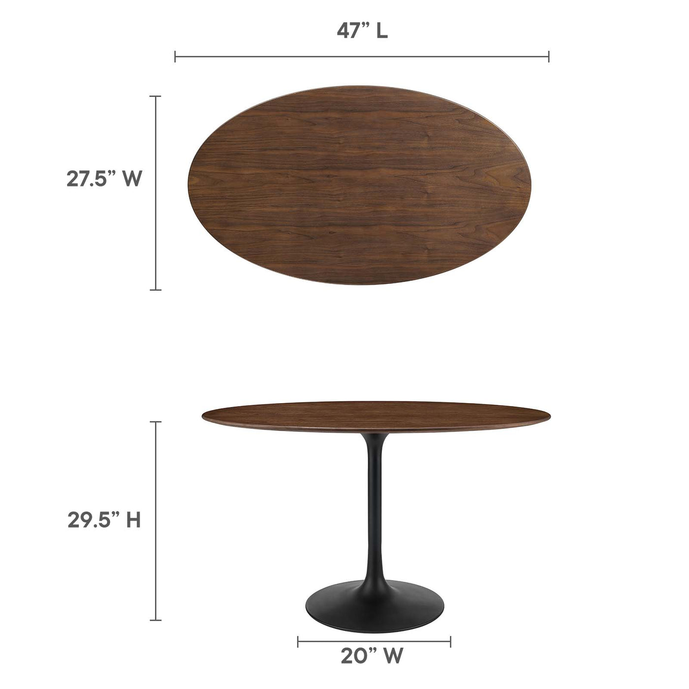 Lippa 48" Oval Wood Grain Dining Table