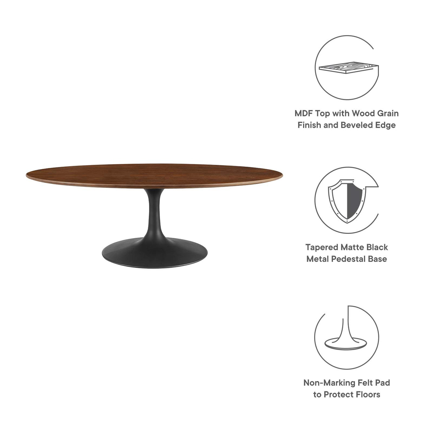 Lippa 48" Oval Wood Grain Coffee Table