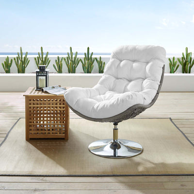 Brighton Wicker Rattan Outdoor Patio Swivel Lounge Chair
