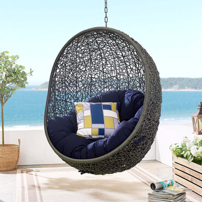 Hide Sunbrella® Fabric Swing Outdoor Patio Lounge Chair Without Stand