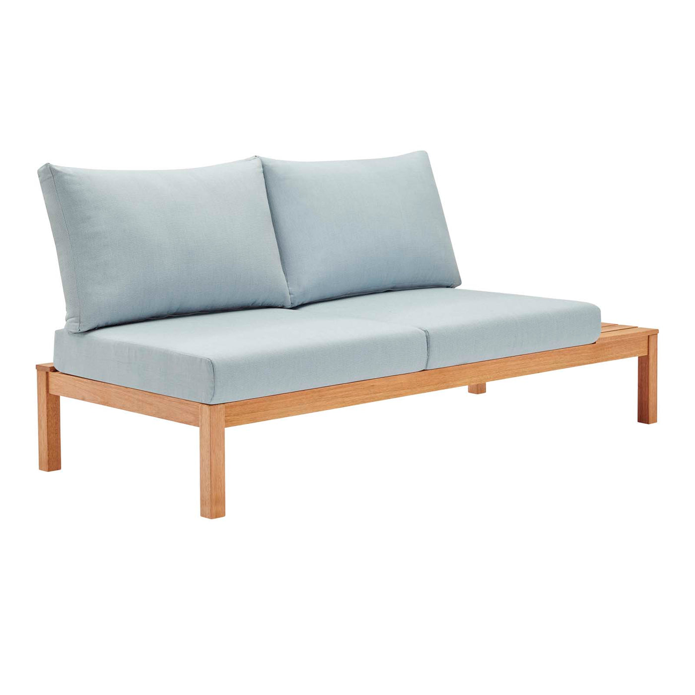 Freeport Karri Wood Outdoor Patio Loveseat with Right-Facing Side End Table